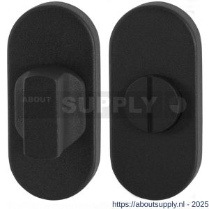 GPF Bouwbeslag ZwartWit 8911.04 toiletgarnituur ovaal 70x32 mm stift 5 mm grote knop zwart - S21008655 - afbeelding 1