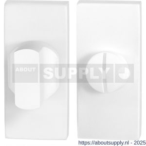 GPF Bouwbeslag ZwartWit 8911.41 toiletgarnituur rechthoekig 70x32 mm stift 5 mm grote knop wit - S21008656 - afbeelding 1