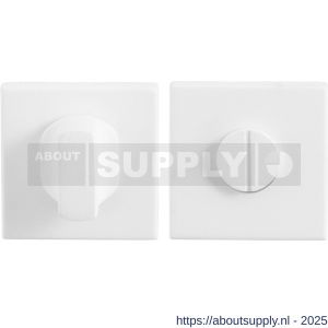 GPF Bouwbeslag ZwartWit 8911.42 toiletgarnituur vierkant 50x50x8 mm stift 5 mm grote knop wit - S21005917 - afbeelding 1