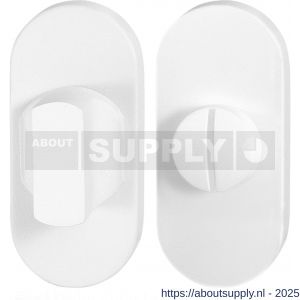 GPF Bouwbeslag ZwartWit 8911.44 toiletgarnituur ovaal 70x32 mm stift 5 mm grote knop wit - S21008657 - afbeelding 1