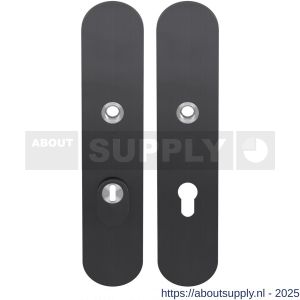 GPF Bouwbeslag PVD 9308.55P1 veiligheids schilden SKG*** 248x52 mm massief afgerond met kerntrekbeveiliging PC55 PVD antraciet - S21006553 - afbeelding 1