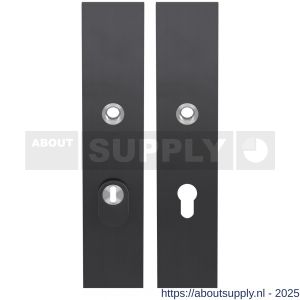 GPF Bouwbeslag PVD 9318.55P1 veiligheids schilden SKG*** 248x52 mm massief rechthoekig met kerntrekbeveiliging PC55 PVD antraciet - S21006555 - afbeelding 1