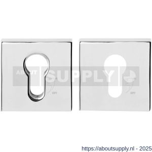 GPF Bouwbeslag RVS GPF9386.49 Set veiligheidsrozet vierkant 54 mm SKG*** RVS gepolijst - S21012896 - afbeelding 1