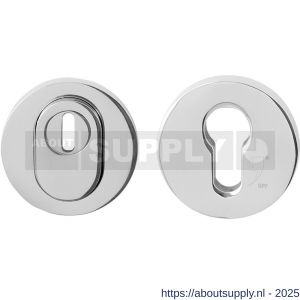 GPF Bouwbeslag RVS GPF9392.49 Set veiligheidsrozet rond 54 mm SKG*** kerntrekbeveiliging RVS gepolijst - S21013013 - afbeelding 1