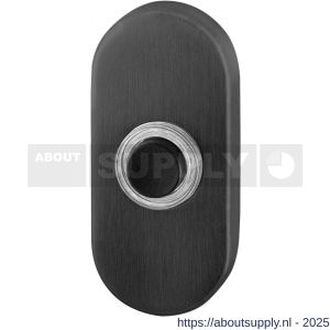 GPF Bouwbeslag PVD 9826.04P1 beldrukker ovaal 70x32x10 mm met zwarte button PVD antraciet - S21006090 - afbeelding 1