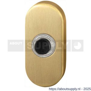 GPF Bouwbeslag PVD 9826.04P4 beldrukker ovaal 70x32x10 mm met zwarte button PVD mat messing - S21006092 - afbeelding 1