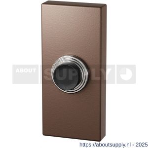 GPF Bouwbeslag Anastasius 9826.A2.1101 beldrukker rechthoekig 70x32x10 mm met zwarte button Bronze blend - S21008973 - afbeelding 1