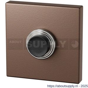 GPF Bouwbeslag Anastasius 9826.A2.1102 beldrukker vierkant 50x50x8 mm met zwarte button Bronze blend - S21008974 - afbeelding 1