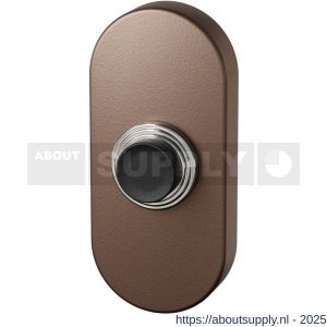 GPF Bouwbeslag Anastasius 9826.A2.1104 beldrukker ovaal 70x32x10 mm met zwarte button Bronze blend - S21008975 - afbeelding 1
