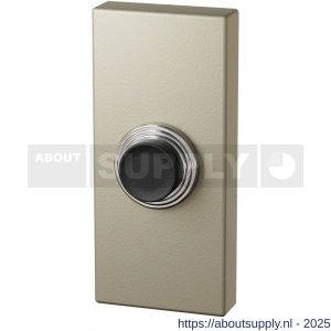 GPF Bouwbeslag Anastasius 9826.A4.1101 beldrukker rechthoekig 70x32x10 mm met zwarte button Champagne blend - S21008981 - afbeelding 1