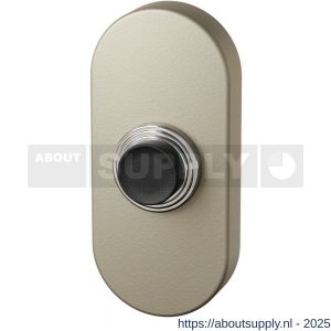 GPF Bouwbeslag Anastasius 9826.A4.1104 beldrukker ovaal 70x32x10 mm met zwarte button Champagne blend - S21008983 - afbeelding 1
