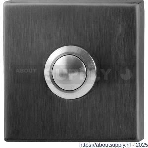 GPF Bouwbeslag PVD 9827.02P1 beldrukker vierkant 50x50x8 mm met RVS button PVD antraciet - S21008962 - afbeelding 1