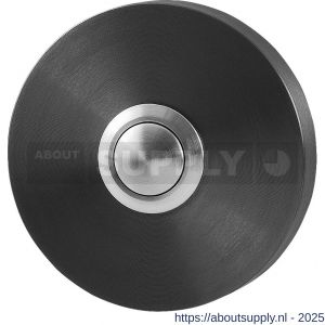 GPF Bouwbeslag PVD 9827.09P1 beldrukker rond 50x8 mm met RVS button PVD antraciet - S21008967 - afbeelding 1
