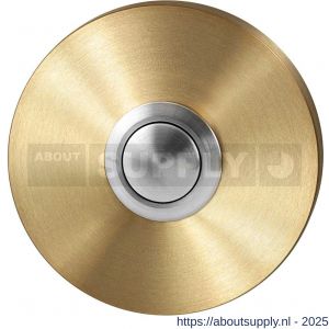 GPF Bouwbeslag PVD 9827.09P4 beldrukker rond 50x8 mm met RVS button PVD mat messing - S21008965 - afbeelding 1