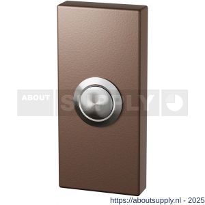 GPF Bouwbeslag Anastasius 9827.A2.1101 beldrukker rechthoekig 70x32x10 mm met RVS button Bronze blend - S21008989 - afbeelding 1