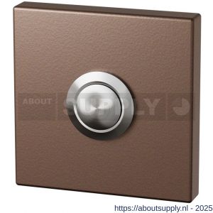 GPF Bouwbeslag Anastasius 9827.A2.1102 beldrukker vierkant 50x50x8 mm met RVS button Bronze blend - S21008990 - afbeelding 1