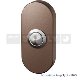 GPF Bouwbeslag Anastasius 9827.A2.1104 beldrukker ovaal 70x32x10 mm met RVS button Bronze blend - S21008991 - afbeelding 1