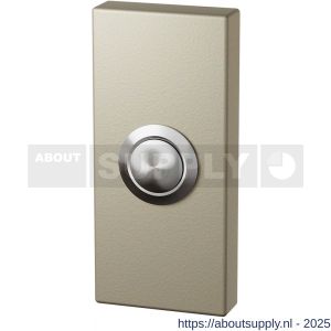 GPF Bouwbeslag Anastasius 9827.A4.1101 beldrukker rechthoekig 70x32x10 mm met RVS button Champagne blend - S21008997 - afbeelding 1