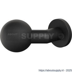 GPF Bouwbeslag ZwartWit 9853.61-00R S5 GPF9853.61-00R verkropte kogelknop S5 55 mm met wisselstift op rond rozet rechtswijzend zwart - S21017441 - afbeelding 1