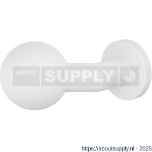 GPF Bouwbeslag ZwartWit 9853.62-00L S5 GPF9853.62-00L verkropte kogelknop S5 55 mm met wisselstift op rond rozet linkswijzend wit - S21017442 - afbeelding 1