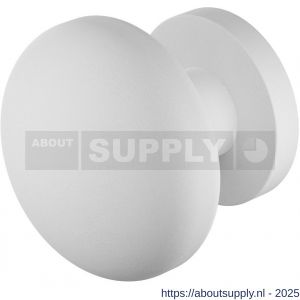 GPF Bouwbeslag ZwartWit 9857.62-00 S5 GPF9857.62-00 Paddenstoel knop S5 65 mm met wisselstift op rond rozet wit - S21016591 - afbeelding 1