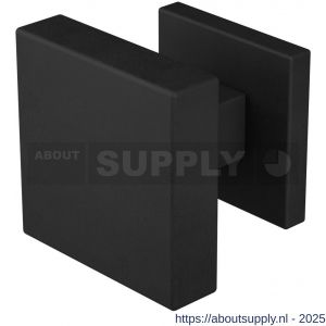 GPF Bouwbeslag ZwartWit 9858.61-02 S5 GPF9858.61-02 vierkante knop S5 60x60x16 mm met wisselstift op vierkant rozet zwart - S21017455 - afbeelding 1