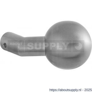 GPF Bouwbeslag RVS 9953.09 S2 verkropte kogelknop 55 mm vast met knopvastzetter RVS geborsteld - S21008259 - afbeelding 1