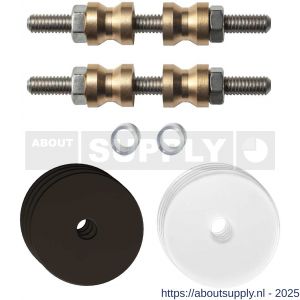 GPF Bouwbeslag Anastasius 9969.A2DB glasdeur set met vlakke rozet 35x2 mm met 35x2 mm transparante onder rozet voor grepen met dubbelzijdige bevestiging Dark blend - S21017487 - afbeelding 1
