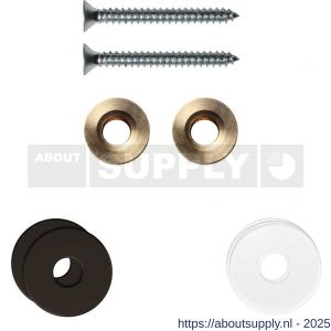 GPF Bouwbeslag Anastasius 9969.A1EB enkele greep bevestigingsset met vlakke rozet 19x2 mm met 19x2 mm transparante onder rozet Dark blend - S21017488 - afbeelding 1
