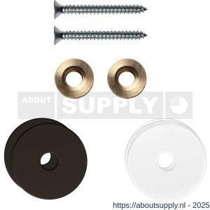 GPF Bouwbeslag Anastasius 9969.A1EB enkele greep bevestigingsset met vlakke rozet 27x2 mm met 27x2 mm transparante onder rozet Dark blend - S21017490 - afbeelding 1
