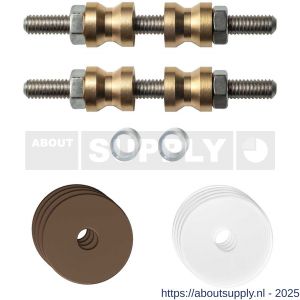 GPF Bouwbeslag Anastasius 9969.A2DB glasdeur set met vlakke rozet 27x2 mm met 27x2 mm transparante onder rozet voor grepen met dubbelzijdige bevestiging Bronze blend - S21017494 - afbeelding 1