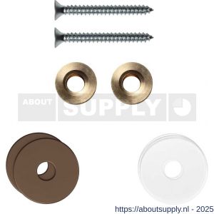 GPF Bouwbeslag Anastasius 9969.A2EB enkele greep bevestigingsset met vlakke rozet 22x2 mm met 22x2 mm transparante onder rozet Bronze blend - S21017497 - afbeelding 1