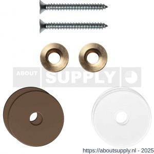 GPF Bouwbeslag Anastasius 9969.A2EB enkele greep bevestigingsset met vlakke rozet 27x2 mm met 27x2 mm transparante onder rozet Bronze blend - S21017498 - afbeelding 1