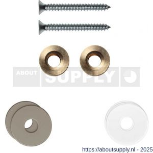 GPF Bouwbeslag Anastasius 9969.A3EB enkele greep bevestigingsset met vlakke rozet 19x2 mm met 19x2 mm transparante onder rozet Mocca blend - S21017504 - afbeelding 1