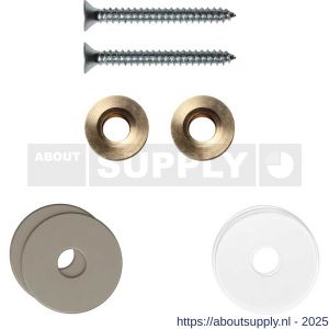 GPF Bouwbeslag Anastasius 9969.A3EB enkele greep bevestigingsset met vlakke rozet 22x2 mm met 22x2 mm transparante onder rozet Mocca blend - S21017505 - afbeelding 1