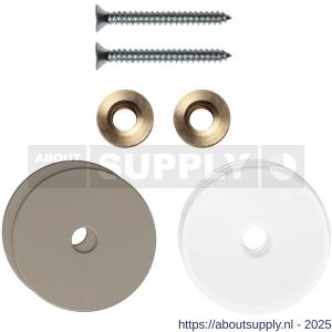 GPF Bouwbeslag Anastasius 9969.A3EB enkele greep bevestigingsset met vlakke rozet 35x2 mm met 35x2 mm transparante onder rozet Mocca blend - S21017507 - afbeelding 1