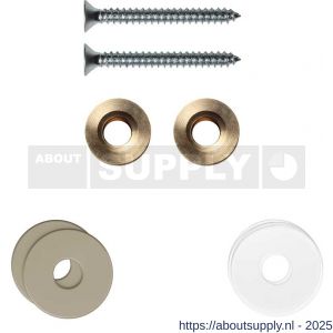GPF Bouwbeslag Anastasius 9969.A4EB enkele greep bevestigingsset met vlakke rozet 19x2 mm met 19x2 mm transparante onder rozet Champagne blend - S21017512 - afbeelding 1