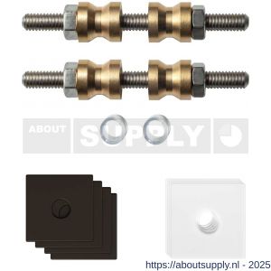 GPF Bouwbeslag Anastasius GPF9970.A1DB glasdeur set met vlak rozet 24x24x2 mm en 24x24x2mm transparant onder rozet voor grepen met dubbelzijdige bevestiging Dark blend GPF9970A1DB24 - S21020503 - afbeelding 1