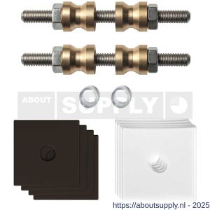 GPF Bouwbeslag Anastasius GPF9970.A1DB glasdeur set met vlak rozet 32x32x2 mm en 32x32x2mm transparant onder rozet voor grepen met dubbelzijdige bevestiging Dark blend GPF9970A1DB32 - S21020504 - afbeelding 1