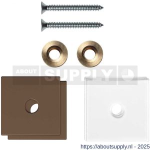 GPF Bouwbeslag Anastasius GPF9970.A2EB enkele greep bevestigingsset met vlak rozet 32x32x2 mm en 32x32x2mm transparant onder rozet Bronze blend GPF9970A2EB32 - S21020510 - afbeelding 1