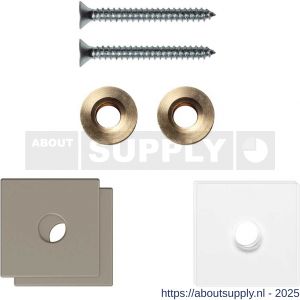GPF Bouwbeslag Anastasius GPF9970.A3EB enkele greep bevestigingsset met vlak rozet 24x24x2 mm en 24x24x2mm transparant onder rozet Mocca blend GPF9970A3EB24 - S21020513 - afbeelding 1