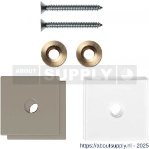GPF Bouwbeslag Anastasius GPF9970.A3EB enkele greep bevestigingsset met vlak rozet 32x32x2 mm en 32x32x2mm transparant onder rozet Mocca blend GPF9970A3EB32 - S21020514 - afbeelding 1