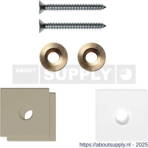 GPF Bouwbeslag Anastasius GPF9970.A4EB enkele greep bevestigingsset met vlak rozet 24x24x2 mm en 24x24x2mm transparant onder rozet Champagne blend GPF9970A4EB24 - S21020517 - afbeelding 1