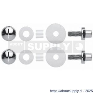 Mandelli1953 Kit 4 bevestiging enkelzijdig door deur voor glazen deuren chroom - S21019924 - afbeelding 1