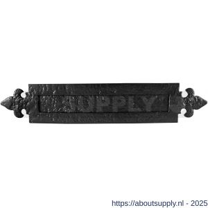 Kirkpatrick KP1073 briefplaat buitenmaat 419x76 mm opening 260x33 mm smeedijzer zwart - S21000198 - afbeelding 1