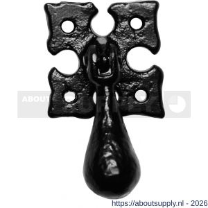 Kirkpatrick KP1527 ladetrekker 45 mm op rozet 40x40 mm smeedijzer zwart - S21005247 - afbeelding 1