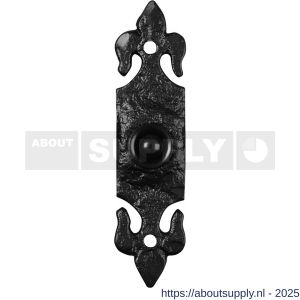 Kirkpatrick KP1761 beldrukker lelie 120x30 mm smeedijzer zwart - S21000152 - afbeelding 1