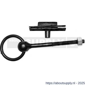 Kirkpatrick KP2036 ring met draadeind 95 mm smeedijzer zwart - S21000001 - afbeelding 1