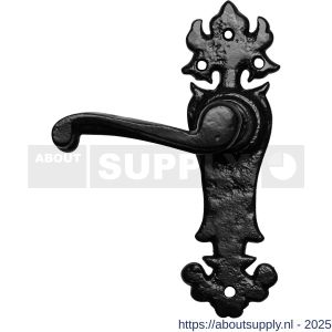 Kirkpatrick KP2435L BB56 deurkruk gatdeel linkswijzend op schild 184x57 mm BB56 smeedijzer zwart - S21002960 - afbeelding 1