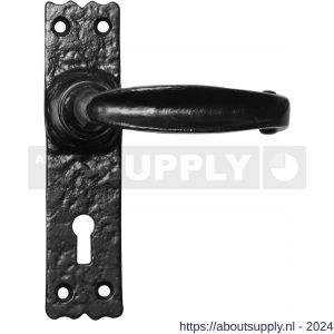 Kirkpatrick KP2439 BB56 deurkruk op schild 152x38 mm BB56 smeedijzer zwart - S21002902 - afbeelding 1